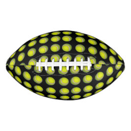 ブラックパターンの黄色いテニスボール アメリカンフットボール