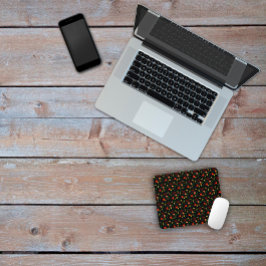 ブラックパターンフローラワイルドフラワーズマウスパッド マウスパッド