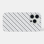 ブラックパターンライン ドット幾何学模様 iPhoneケース (裏面横)