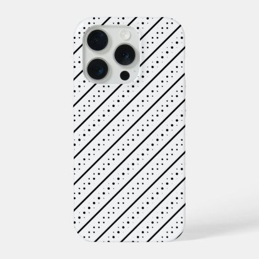 ブラックパターンライン ドット幾何学模様 iPhoneケース (裏面)