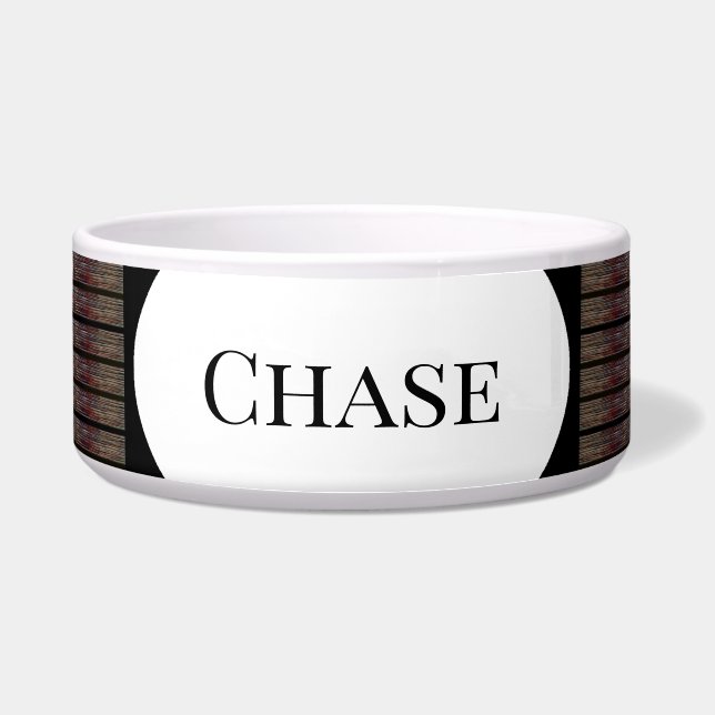 ブラックパターン付きドッグフードボウル – HAMbWG ボウル (正面)