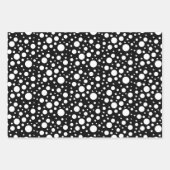 ブラックパターン包装紙シートセット ラッピングペーパーシート (正面3)