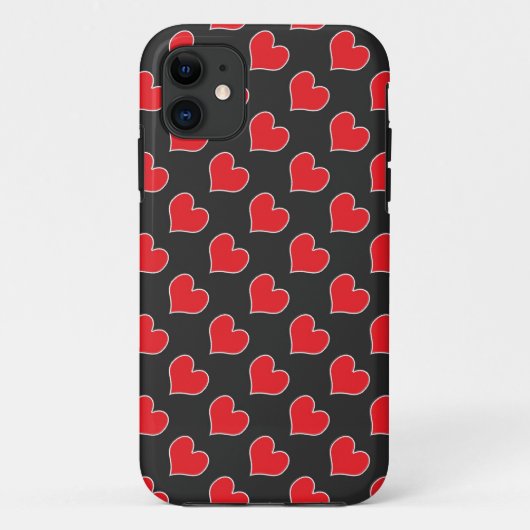 ブラックパターンiphone 5ケースの赤いハート Case-Mate iPhoneケース (裏面)