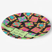 ブラックパッチワークキルトショップカスタマイズパーティー ペーパープレート (アングル)