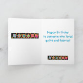 ブラックパッチワークキルトブロックアートハッピーバースデー カード (内部)