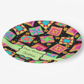 ブラックパッチワークキルトブロック名ハッピー退職 ペーパープレート (アングル)