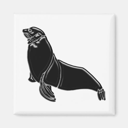 ブラックパテントレザーシール マグネット (正面)