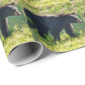 ブラックパパベアラッピング紙 ラッピングペーパー (ロールコーナー)