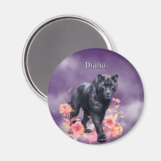 ブラックパパーソナライズされたンサーの名前 マグネット (正面/裏面)