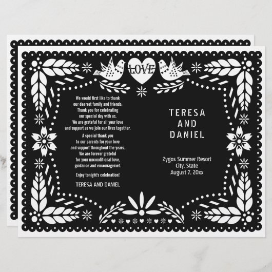 ブラックパペル結婚ピカドのフィエスタ折り畳みプログラム (正面/裏面)