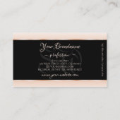 ブラックパモダンステルピンクオグラデーションバルフレームイニシャル 名刺 (裏面)