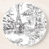 ブラックパリエッフェルタワートワール コースター (正面)