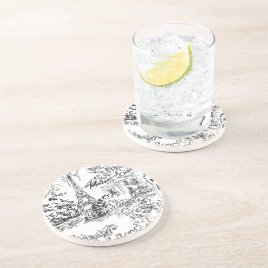 ブラックパリエッフェルタワートワール コースター (側面)