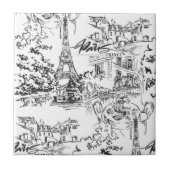 ブラックパリエッフェルタワートワール タイル (正面)