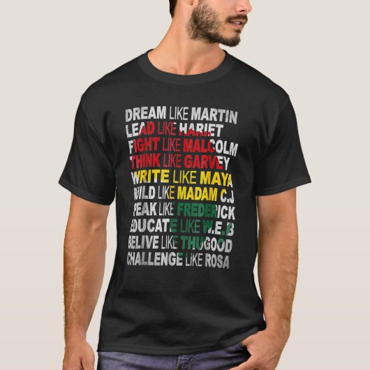 ブラックパワーシャツ歴史月間アフリカ系アメリカ人P Tシャツ (正面)