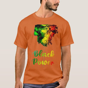 ブラックパワーライオンブラックヒストリーメンズボーイズ Tシャツ