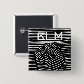 ブラックパワー拳のBLM、ブラックヒストリ月 缶バッジ (正面&裏面)