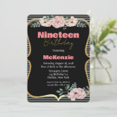 ブラックパンク牡丹金ゴールドガール19thバースデーパーティー 招待状 (スタンド正面)