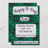 ブラックパンサーお誕生日おめでとう 招待状 (正面/裏面)