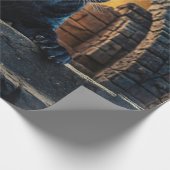 ブラックパンサーとタイの寺院 ラッピングペーパー (角)