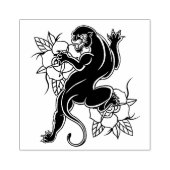 ブラックパンサーとバラ ラバースタンプ (インプリント)