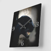 ブラックパンサーの動物愛好家 スクエア壁時計 (傾斜)