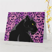 ブラックパンサーアート誕生日グリーティングカード カード (黄色い花)