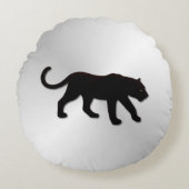 ブラックパンサーオンシルバー ラウンドクッション (正面)