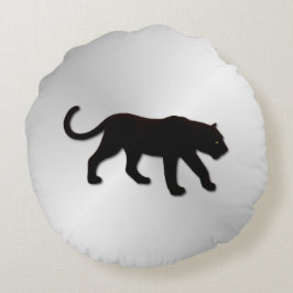 ブラックパンサーオンシルバー ラウンドクッション
