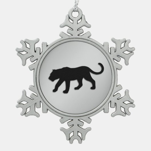 ブラックパンサークリスマス スノーフレークピューターオーナメント (正面)