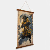 ブラックパンサーサムライウォリアー日本の – インクスタイル 吊り下げ型タペストリー (傾斜あり)