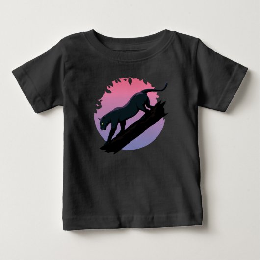 ブラックパンサージャングル動物 ベビーTシャツ (正面)