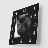 ブラックパンサーデザイン壁時計 スクエア壁時計 (傾斜)