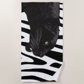 ブラックパンサーバイトシ吉田木造ウォールアート ビーチタオル (正面)