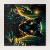 ブラックパンサー魔法森自然謎抽象芸術 ジグソーパズル (横)