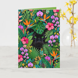 ブラックパンサー ジャングルの花とトロピカル・フォリア カード