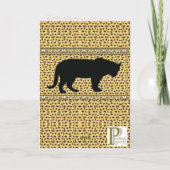 ブラックパンサー、豹の挨拶カード / メッセージカード カード (裏面)