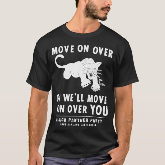 ブラックパンザーズPy 1966 Oakland California Move On Tシャツ (正面)