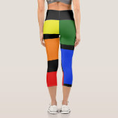 ブラックパンツカラーブロック明るいハイウェイストキャプリス カプリレギンス (裏面)