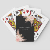 ブラックパンパスグラスバラ金ゴールド花模様結婚ズ トランプ (裏面)