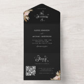 ブラックパンパスグラスフローラ&レトロボホタイポグラフィ オールインワン招待状 (内側)