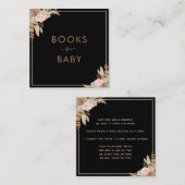 ブラックパンパスグラス乾燥パームの赤ちゃんシャワー用ブック スクエア名刺 (正面/裏面)