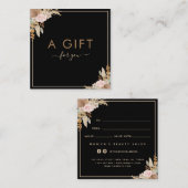 ブラックパンパスグラス ドライパーム フローラル ビューティー サロン スクエア名刺 (正面/裏面)