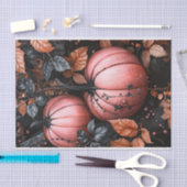 ブラックパンプキンとピンクパンプキンの秋デコパージュ 薄葉紙 (クラフト)