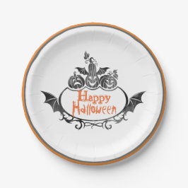 ブラックパンプキンズハロウィーン紙プレート ペーパープレート