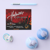 ブラックパンプキンハローウィンパーティ招待状フライヤー チラシ (シングル)