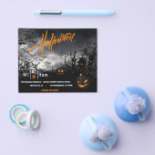 ブラックパンプキンハローウィンパーティ招待状 チラシ (シングル)