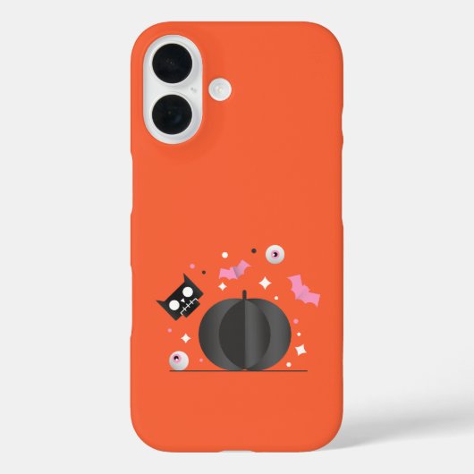 ブラックパンプキン&かわいい猫ハロウィーン Case-Mate iPhoneケース (裏面)