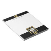 ブラックパーソナライズされたおよび金ゴールドグリッター氷スケートで滑る ノートパッド (アングル)