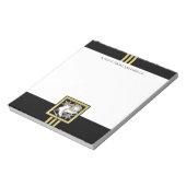 ブラックパーソナライズされたおよび金ゴールドグリッター氷スケートで滑る ノートパッド (回転)